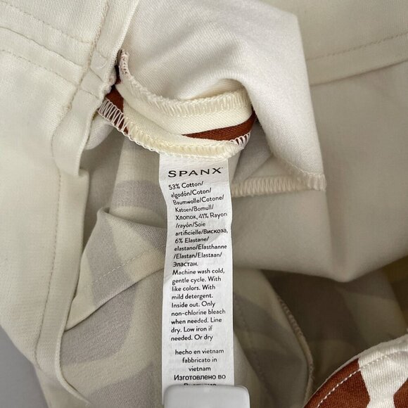 SPANX On-the-Go Ankle Slim Straight Pants Pull On Clay Zebra Brown Women XS - Picture 11 of 16